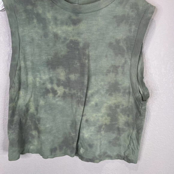 LNA Womens Garçon Tank Top Size Medium Green Tie Dye Sleeveless Crewneck Cropped - Picture 4 of 11